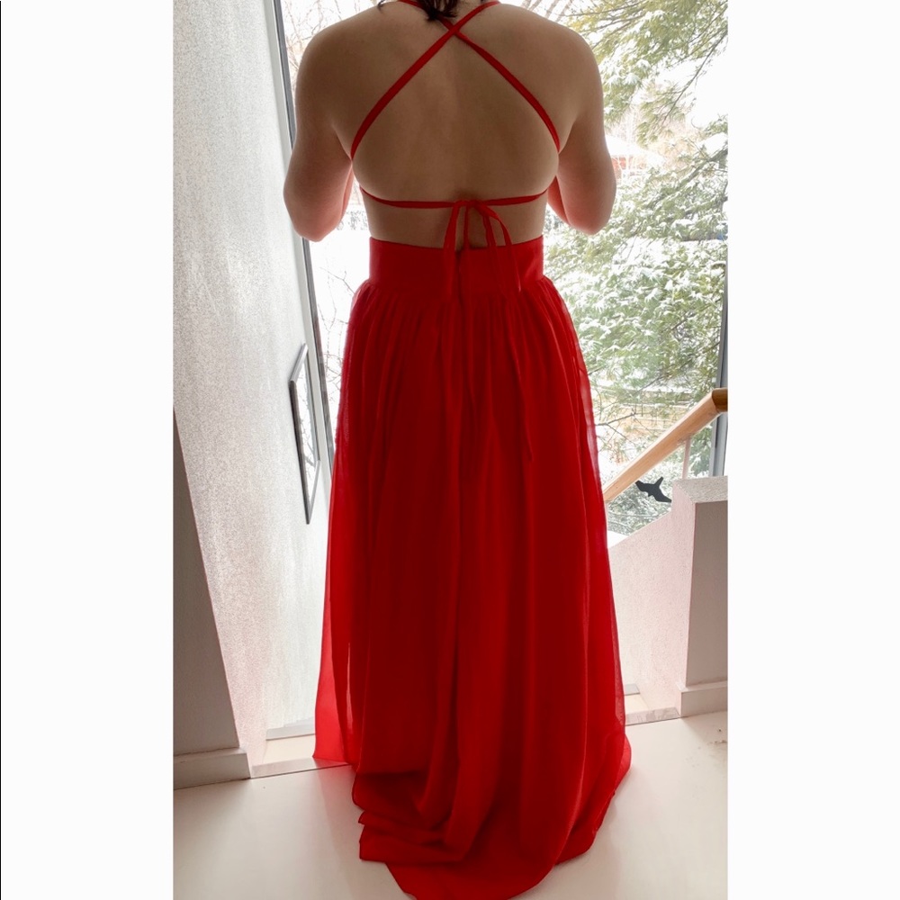 royal red prom dress. NEVER WORN.